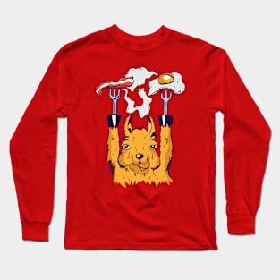 breakfast llama Long Sleeve T-Shirt